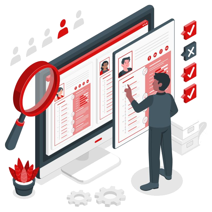 Illustration of AI screening data for anomalies