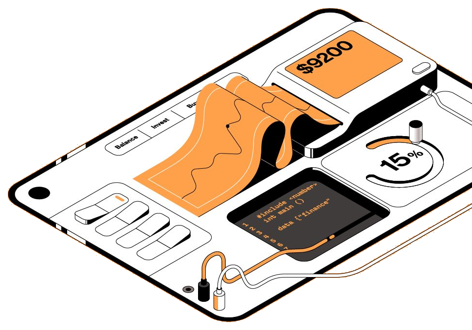 Illustration of AI embedded into an existing finance app